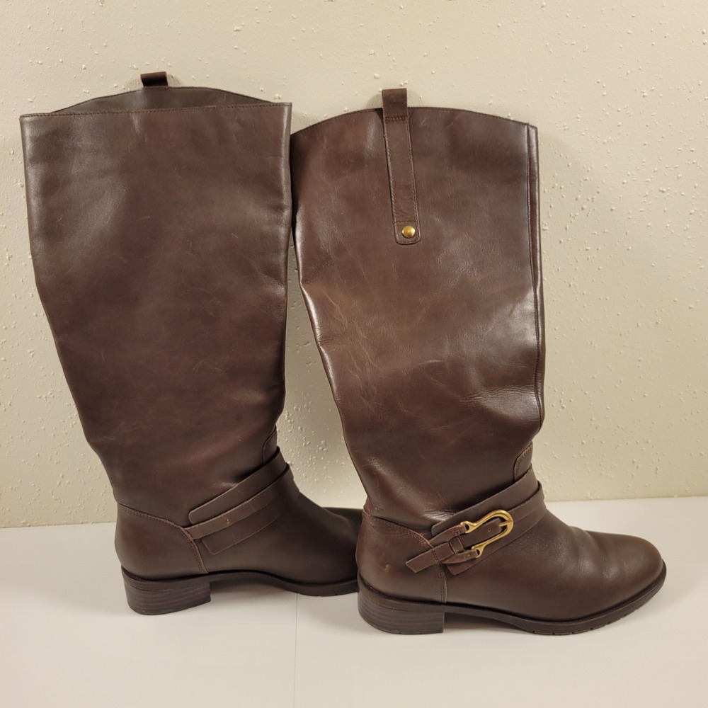 Franco Fortini Raya-WC Riding Boots Women 8.5 Brown Excellent Leather Wide Calf